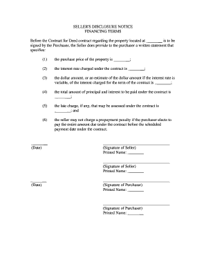 Sellers Disclosure Form