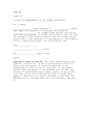 Arkansas Guardianship  Form