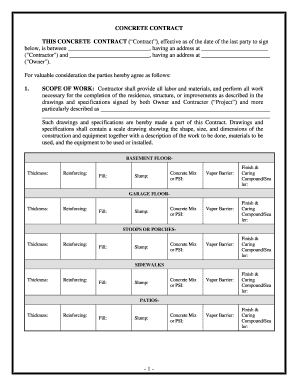 Arizona Concrete Mason Contract for Contractor  Form