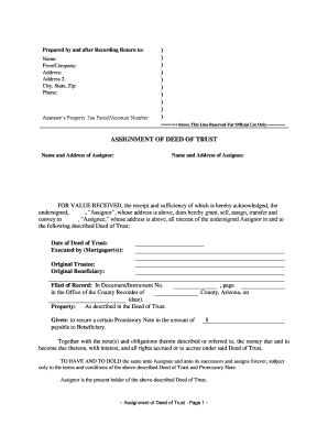 Arizona Assignment of Deed of Trust by Corporate Mortgage Holder  Form
