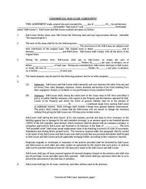 Arizona Commercial Sublease Form