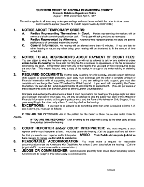 Domestic Relations Department Notice  Form