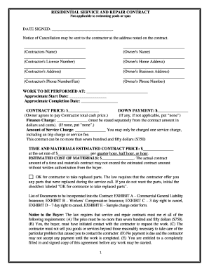 Ca Service Contract  Form