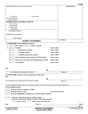 California Request for Dismissal Government UIFSA  Form