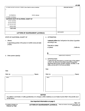 California Guardianship  Form