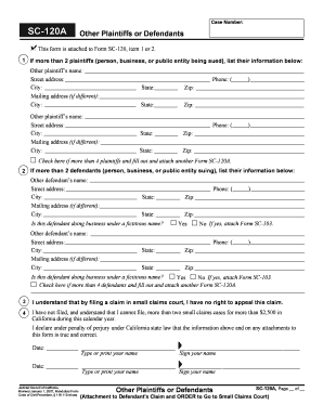 California Small Court  Form