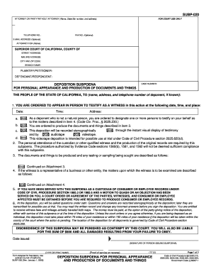 Subpoena Subp  Form