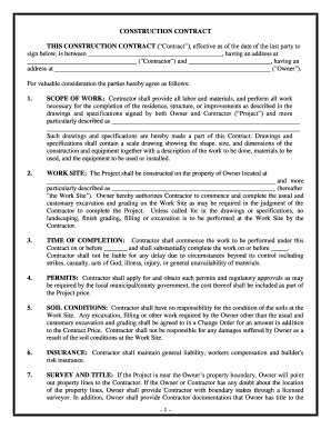 Colorado Construction Contract Cost Plus or Fixed Fee  Form