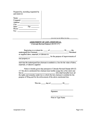 Colorado Revised Statute 38 22 117  Form