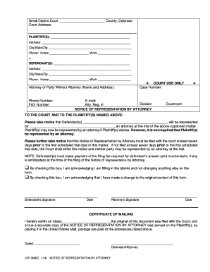 Colorado Attorney  Form