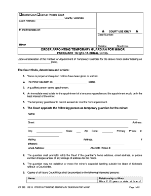 Order Appointing Guardian  Form