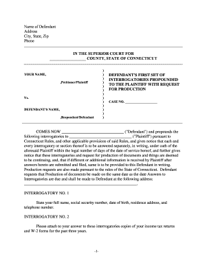 Ct Interrogatories  Form