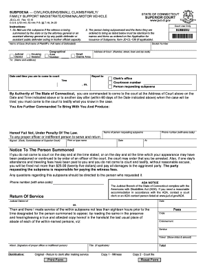 Connecticut Subpoena Civil  Form