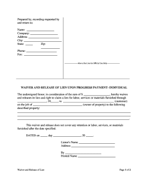 Waiver Payment Sample  Form