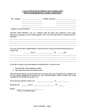 Florida 7 Day Notice  Form