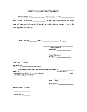 Florida Assignment  Form
