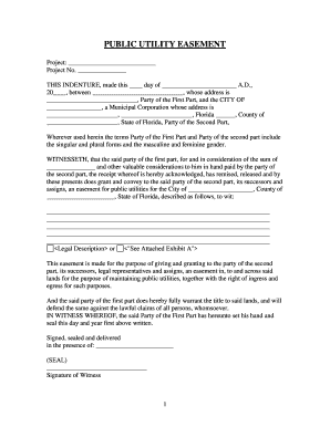 Utility Easement  Form