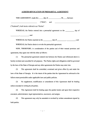 Fill and Sign the Georgia Prenuptial Agreement Form