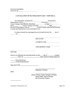 Materialman Lien Form