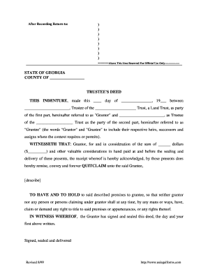 Georgia Trustee's Deed  Form