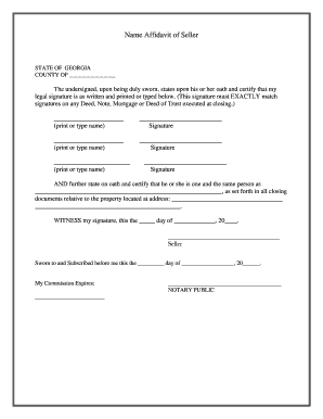 Ga Affidavit Form