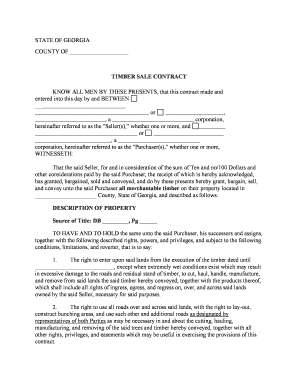 Sample Forest Products Sale Agreement Georgia Forestry Commission  Form