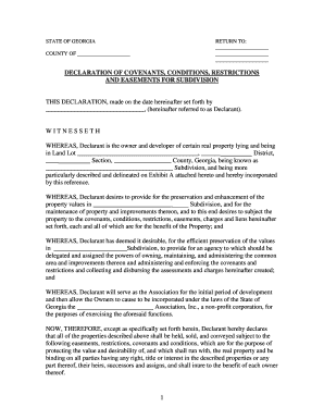 Covenants Restrictions Sample  Form