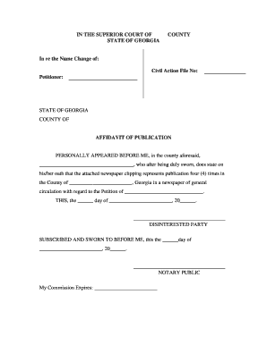 Adult Name Change Georgia  Form