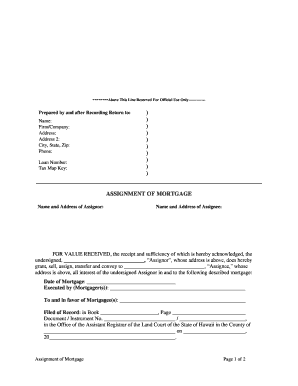 Hawaii Assignment of Mortgage by Corporate Mortgage Holder  Form
