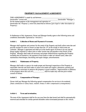 Hawaii Property Manager Agreement  Form