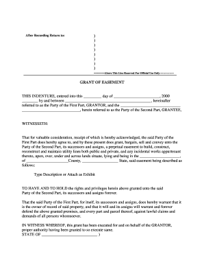 Easement Form Sample