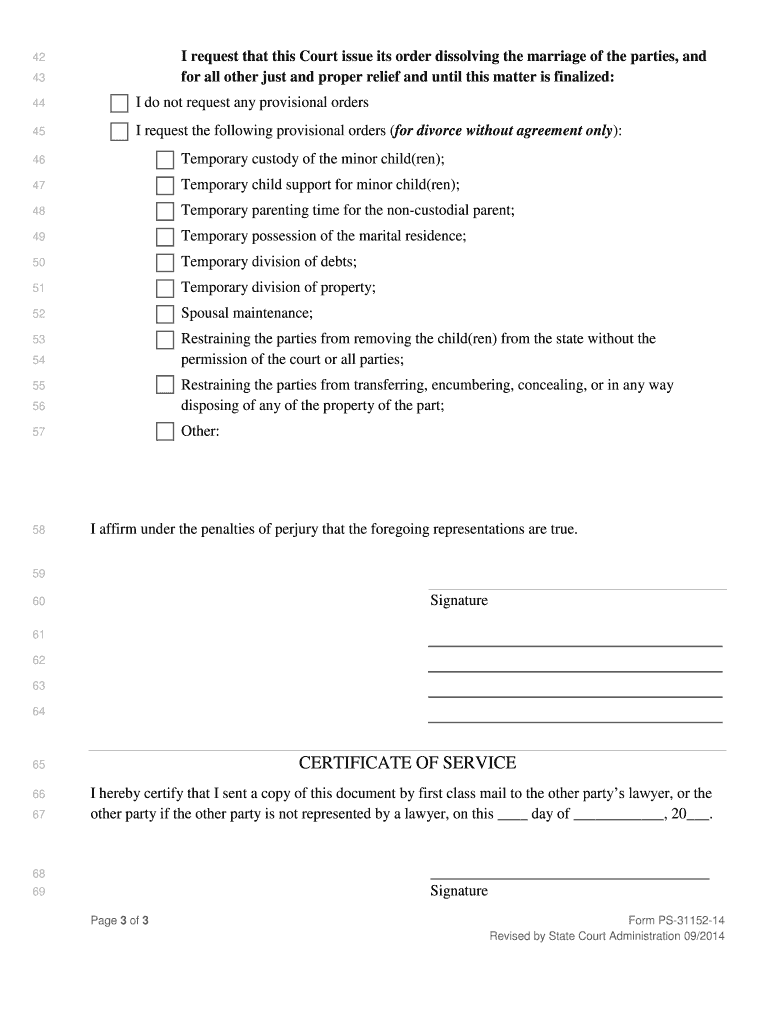 Activity File for Divorce Instructions for Divorce Filing Indy Gov  Form