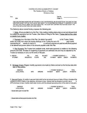 FAQ Judge Grant U S Bankruptcy Court Northern District of Indiana  Form