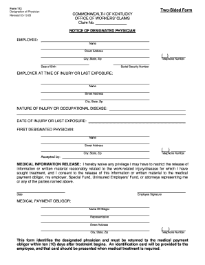 WorkersComp Form Kentucky Personnel Cabinet Kentucky Gov