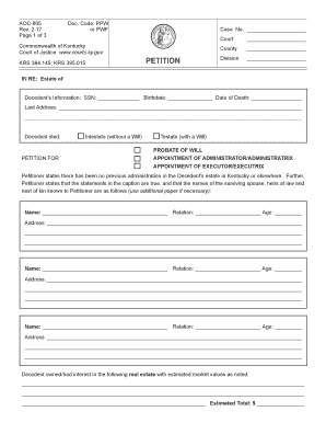 145; KRS 395  Form