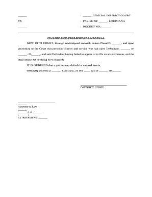 Louisiana Default  Form