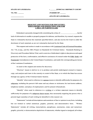 Bill Particulars Template  Form