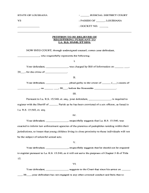 Louisiana Rs  Form