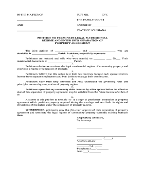 Louisiana Legal Property  Form