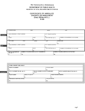 The Commonwealth of Massachusetts Department of Public Health  Form