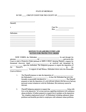 State of Michigan in the 33rd Circuit Court for the County of Charlevoix  Form