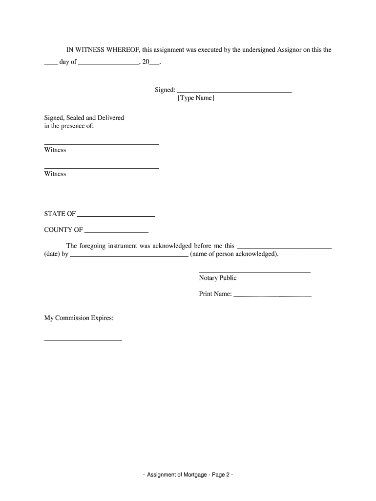 Michigan Assignment of Mortgage by Individual Mortgage Holder  Form