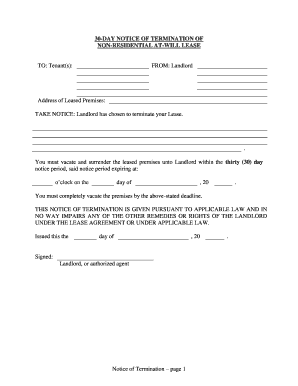 30 Day Notice  Form