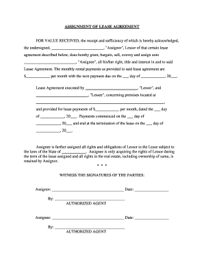 Michigan Assignment  Form