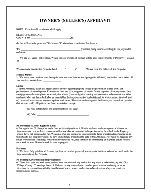 Michigan Affidavit  Form