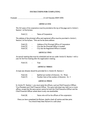 Bylaws  Form