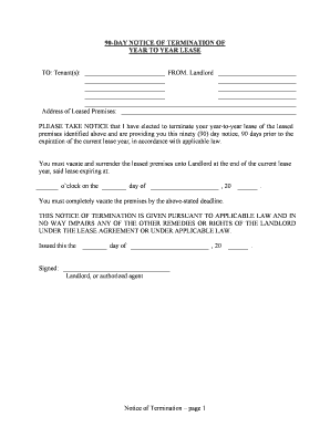 90 Day Notice  Form