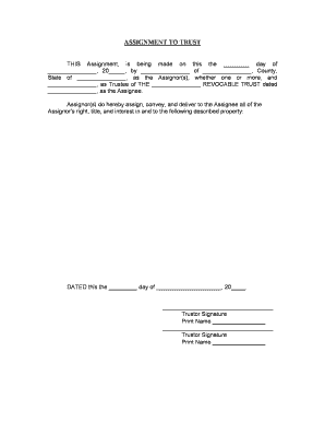 Assignment Trust Form