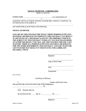 Missouri Notice  Form