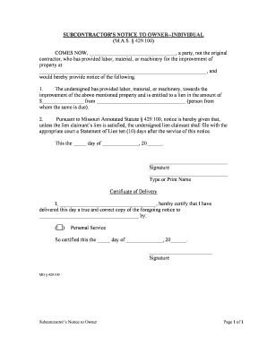 Missouri Notice Form